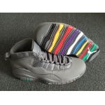 Wholesale Cheap Air Jordan 10 Retro Rainbow Sole Wolf Grey