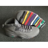 Wholesale Cheap Air Jordan 10 Retro Rainbow Sole Wolf Grey