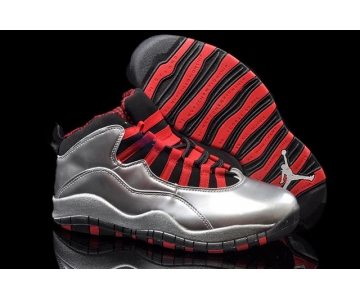 Wholesale Cheap Air Jordan 10 Retro Shoes silver/red-black