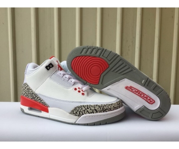 Wholesale Cheap Air Jordan 3 2018 release White/Red-Black-Grey Cement