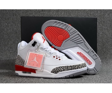 Wholesale Cheap Air Jordan 3 Katrina White/Red-Black-Grey Cement