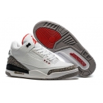 Wholesale Cheap Air Jordan 3 Retro Air Logo Tab White/Gray Cement-Red