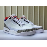 Wholesale Cheap Air Jordan 3 Retro Korea White/Grey Cement-Black-Red