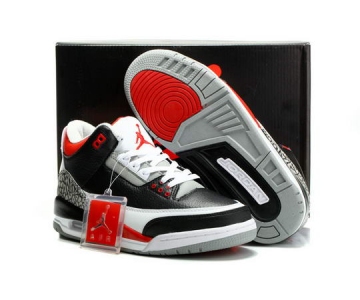 Wholesale Cheap Air Jordan 3 Retro Shoes Black/Cement Grey-White-Varsity Red