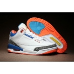 Wholesale Cheap Air Jordan 3 Retro Shoes White/Blue-Orange-Gray cement