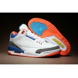 Wholesale Cheap Air Jordan 3 Retro Shoes White/Blue-Orange-Gray cement