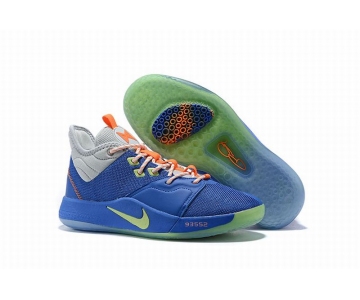 Wholesale Cheap Nike PG 3 Blue Sivler Gray