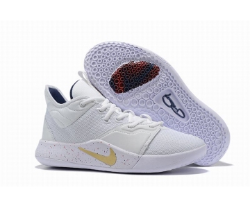 Wholesale Cheap Nike PG 3 White Blue Gold