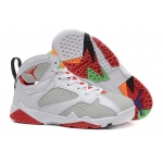 Wholesale Cheap Air Jordan 7 GS hare Shoes White/grey-red