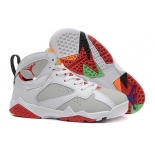 Wholesale Cheap Air Jordan 7 GS hare Shoes White/grey-red