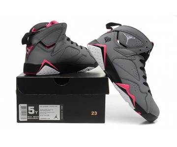Wholesale Cheap WMNS Air Jordan 7 GS Shoes Gray/pink-white