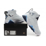 Wholesale Cheap WMNS Air Jordan 7 GS Shoes White/French blue-black