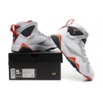 Wholesale Cheap WMNS Air Jordan 7 GS Shoes White/silver-blue-black-red