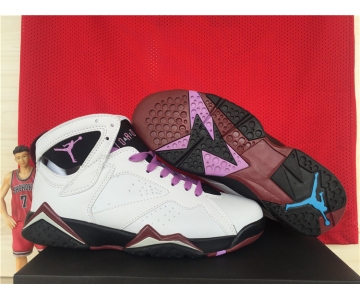 Wholesale Cheap Womens Air Jordan 7 Fuchsia Glow White/purple-black