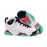 Wholesale Cheap Womens Air Jordan 7 Retro Shoes White/green-red-black