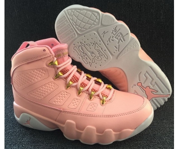 Wholesale Cheap Womens Air Jordan 9 Retro Shoes Pink/White-Gold