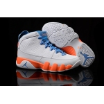 Wholesale Cheap Womens Air Jordan 9 fontay montana White/blue-orange