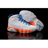 Wholesale Cheap Womens Air Jordan 9 fontay montana White/blue-orange