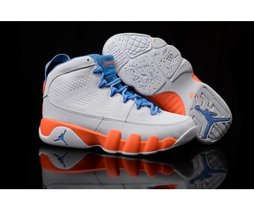 Wholesale Cheap Womens Air Jordan 9 fontay montana White/blue-orange