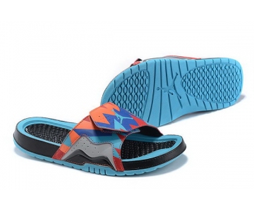 Wholesale Cheap Women's Jordan Hydro 7 Shoes Blue/orange-black