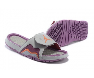 Wholesale Cheap Women's Jordan Hydro 7 Shoes Grey/orange-purple