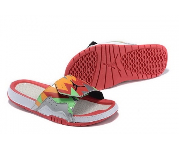 Wholesale Cheap Women's Jordan Hydro 7 Shoes Orange/green-red-white