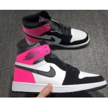Wholesale Cheap Air Jordan 1 GS Valentine's Day Shoes Black/Hyper Pink-White