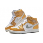 Wholesale Cheap Jordan 1 Girls Shoes white/gold/silver