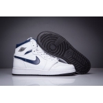 Wholesale Cheap Women Girl Air Jordan 1 High Shoes NAVY Blue/White Black