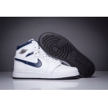 Wholesale Cheap Women Girl Air Jordan 1 High Shoes NAVY Blue/White Black