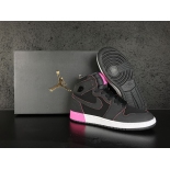 Wholesale Cheap Womens Air Jordan 1 High GS Shoes Black/White-Pink
