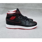 Wholesale Cheap Women's Jordan 1 Mid Shoes Black Red White