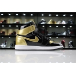 Wholesale Cheap Womens Jordan 1 Retro Gold Toe Gold/Black-White