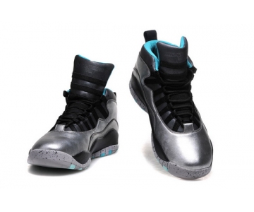 Wholesale Cheap Womens Air Jordan 10 Lady Liberty Silver/Black-blue