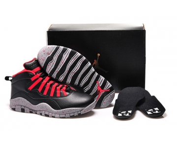 Wholesale Cheap Womens Air Jordan 10 Shoes Black/grey-red