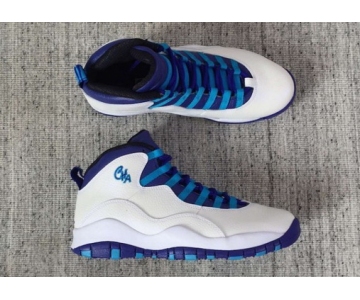 Wholesale Cheap Womens Jordan 10 Charlotte White/Light Purple-Blue