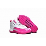 Wholesale Cheap Air Jordan 12 GS Valentines Day White/pink-silver