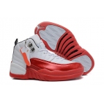 Wholesale Cheap Air Jordan 12 Retro GS Womens Shoes White/red