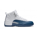 Wholesale Cheap Women Air Jordan 12 French Blue White/dark blue