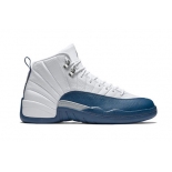 Wholesale Cheap Women Air Jordan 12 French Blue White/dark blue
