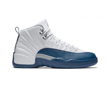 Wholesale Cheap Women Air Jordan 12 French Blue White/dark blue