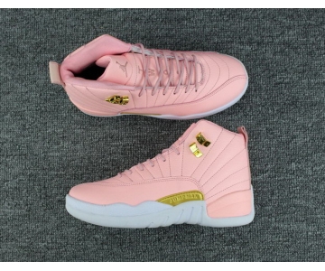 Wholesale Cheap Womens Air Jordan 12 Retro Shoes Pink/White-Gold