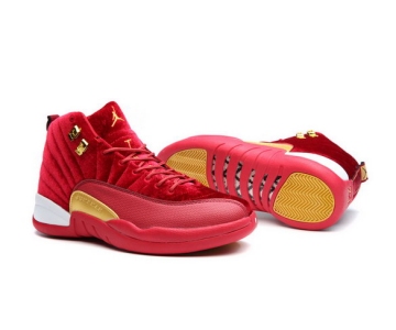 Wholesale Cheap Womens Air Jordan 12 Retro Shoes Red/Gold-White