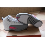Wholesale Cheap Womens Air Jordan 12 Retro Shoes White Grey Pink
