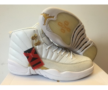 Wholesale Cheap Womens Jordan 12 OVO White/Gold