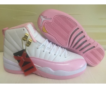 Wholesale Cheap Womens Jordan 12 Retro Shoes White Pink