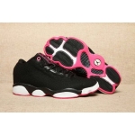 Wholesale Cheap Women's Air Jordan 13 Low Shoes Black/Pink-White