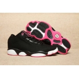 Wholesale Cheap Women's Air Jordan 13 Low Shoes Black/Pink-White