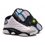 Wholesale Cheap Womens Jordan 13 Retro Shoes White/Grey-black-blue