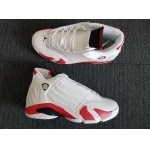 Wholesale Cheap Women's Air Jordan 14 candy cane Shoes White/Red-Black